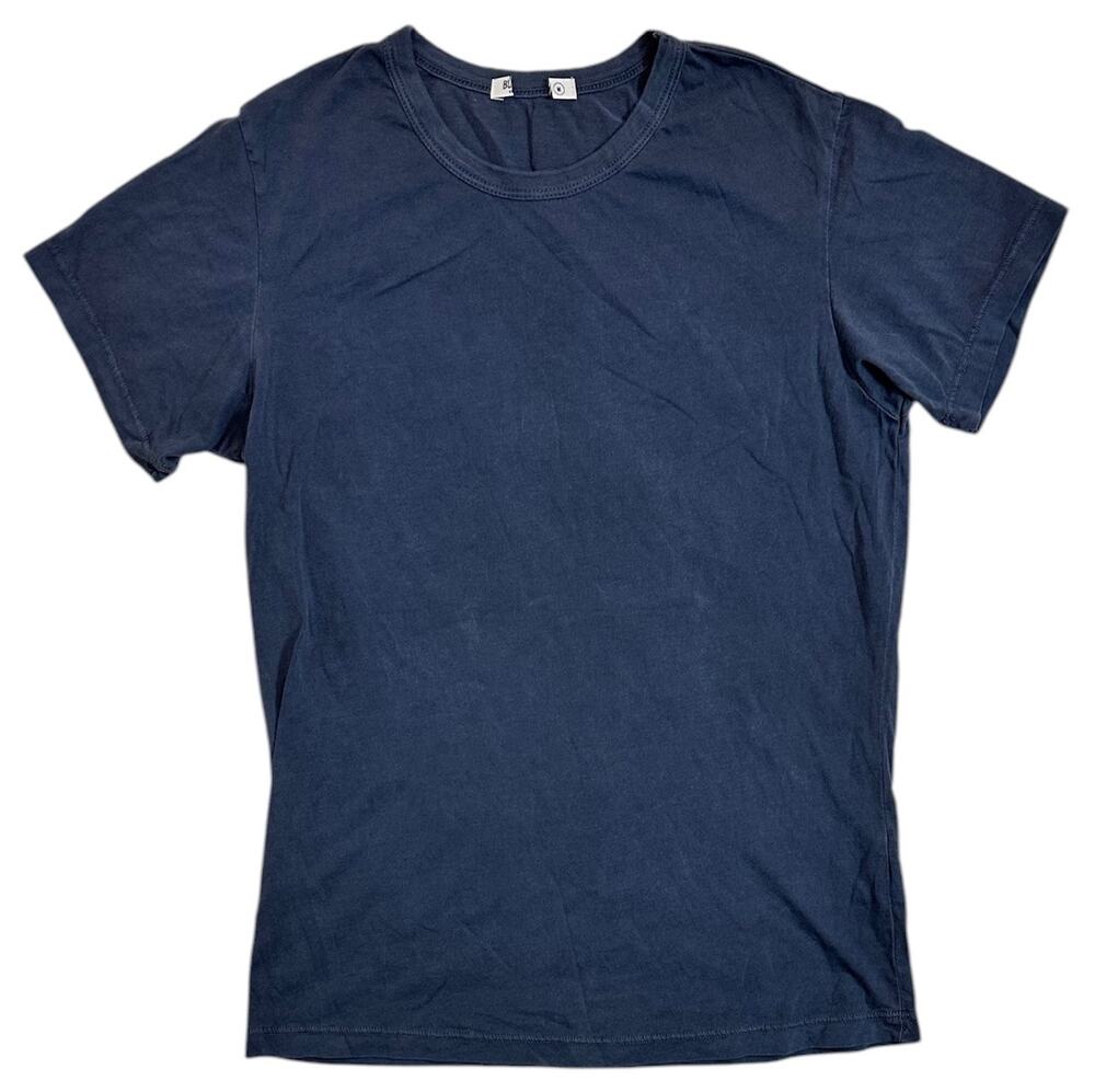Buck Mason Women's Pima Cotton Slim Fit Crewneck Tee T-Shirt in Navy Venice Wash